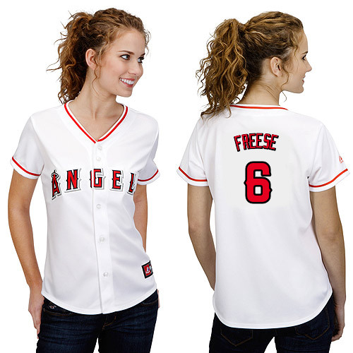David Freese #6 mlb Jersey-Los Angeles Angels of Anaheim Women's Authentic Home White Cool Base Baseball Jersey